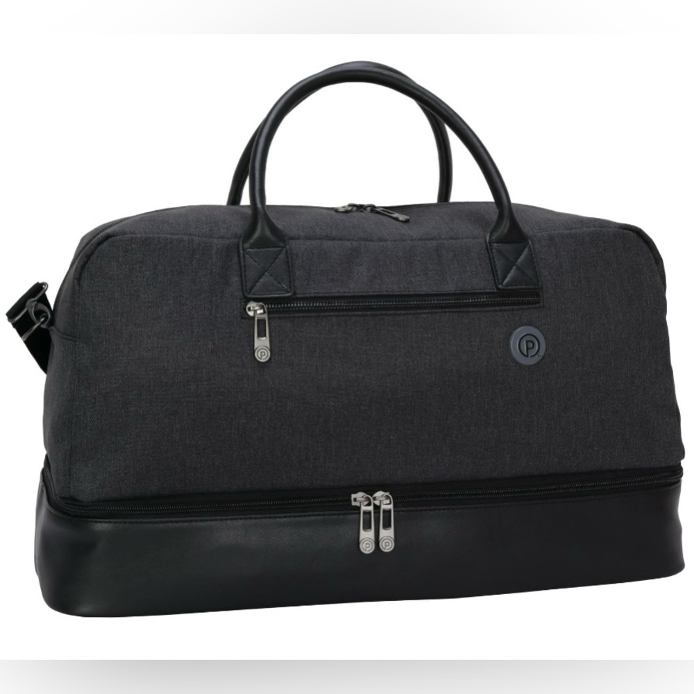 Protege 21” Drop-Bottom Weekender Travel Duffel Bag, Charcoal Dark Gray